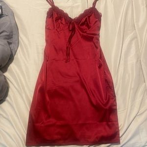 Burgundy slip dress from adika